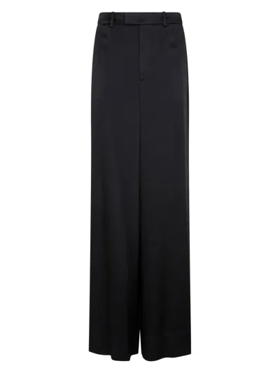 SAINT LAURENT WOMEN'S SATIN WIDE-LEG PANT
