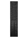 Saint Laurent Logo Patch Quilted Scarf In Black