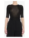 Saint Laurent Cassandre Cropped Top In Black