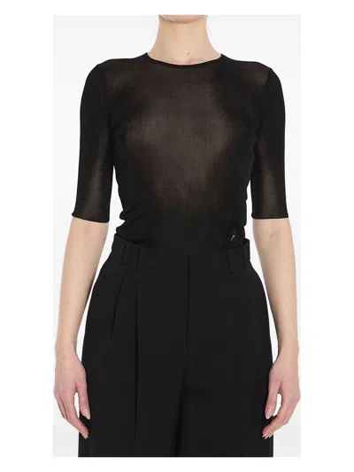 SAINT LAURENT WOMEN'S SEMI-TRANSPARENT CASSANDRE T-SHIRT