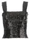 Saint Laurent Sequin Embellished Sleeveless Square Neck Top