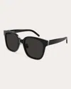 Saint Laurent Black Black Grey Acetate Sunglasses In Black