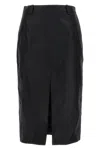Saint Laurent Shiny Gabardine Skirt Skirts Black In Black