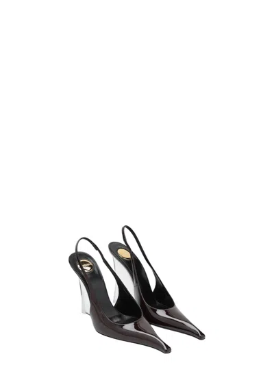 Saint Laurent Women's Shiny Leather Wedges Pumps