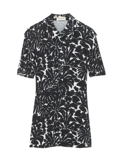 SAINT LAURENT WOMEN'S SHIRT DRESS IN PALM JERSEY