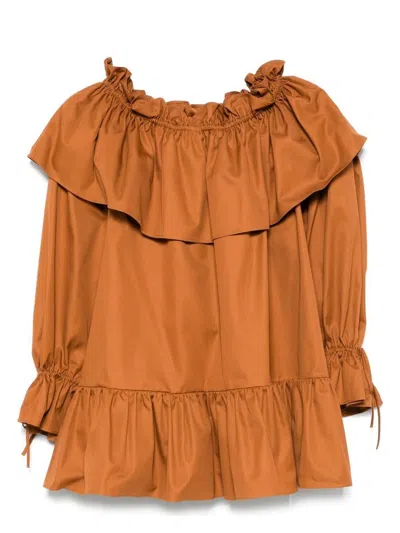 SAINT LAURENT WOMEN'S SHORT ML DRESS WITH RUFFLES