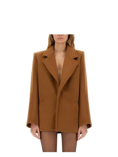 SAINT LAURENT WOMEN'S SHORT WOOL COAT