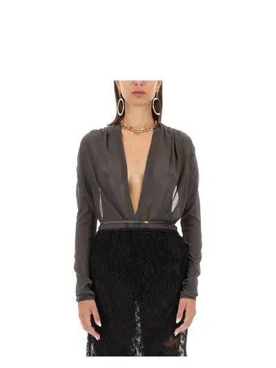 SAINT LAURENT WOMEN'S SILK BODY TOP