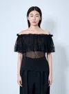 Saint Laurent Women Silk Crepe Muslin And Lace Blouse