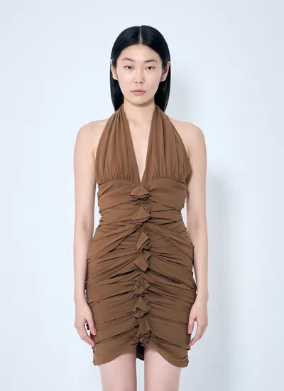 Saint Laurent Women Silk Halter Dress