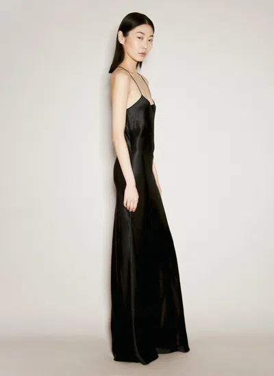 Saint Laurent Silk-satin Gown In Black