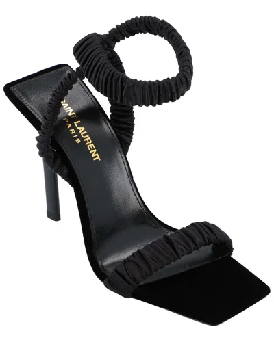 Pre-owned Saint Laurent Women's Silk Pam Sandal (authentic Pre-loved)