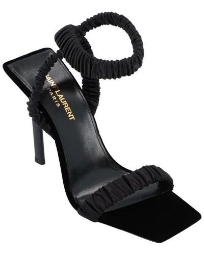 Pre-owned Saint Laurent Women's Silk Pam Sandal (authentic Pre-loved)