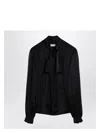 Saint Laurent Elegant Silk Shirt With Neck Bow