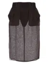 Saint Laurent Gonna In Seta Marrone Donna