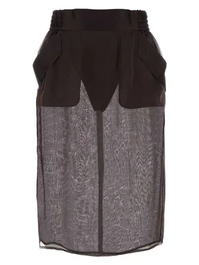 SAINT LAURENT WOMEN'S SILK SKIRT