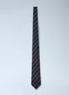 Saint Laurent Wide Tie In Striped Silk Jacquard