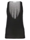 Saint Laurent Black Deep V Neck Tank Top