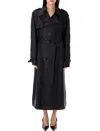 Saint Laurent Silk Trench Jacket In Black