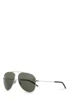 Saint Laurent Silver Aviator Sunglasses In Silver