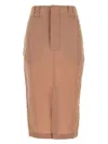 Saint Laurent Gonna In Crepe Rosa Carne Donna