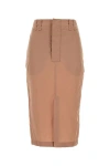 Saint Laurent Gonna In Crepe Rosa Carne Donna In Cream