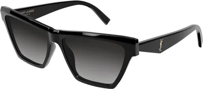 Pre-owned Saint Laurent Women's Sl 1 Mineral Glass Sunglasses, Black/smoke, One Size