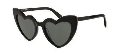 Pre-owned Saint Laurent Women's Sl 181 Lou Lou Hearts Sunglasses Black 54.0 Millimeters In Gray