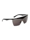 Saint Laurent Sl 614 Mask Sunglasses With Metal Accents In Black