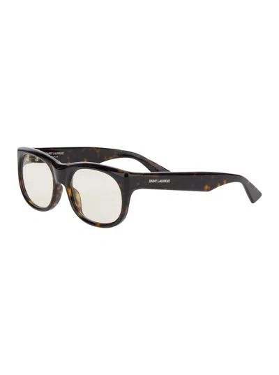 Saint Laurent Women 'sl 815' Brown Sunglasses With Square Frame And Logo Lettering On The Temples In