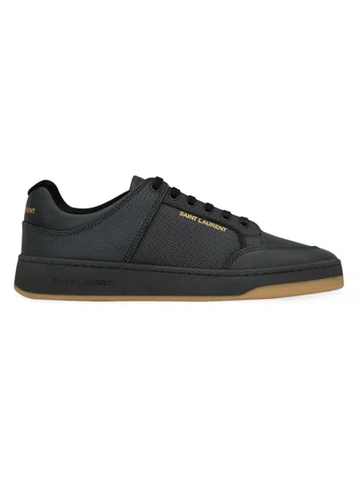 Saint Laurent Women's Sl/61 Low-top Sneakers In Perforated Leather In Noir