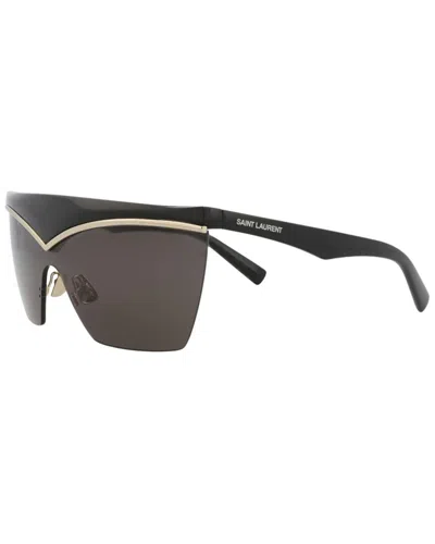 Saint Laurent D-frame Gold-tone And Acetate Sunglasses In Black