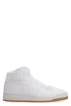 Saint Laurent Leather High-top Sneakers Perforated Detailing In White