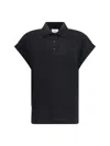 Saint Laurent Sleeveless Polo Shirt In Black