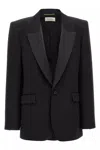 Saint Laurent Black Wool Blazer In Black