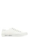 Saint Laurent Malibu Leather-trimmed Distressed Cotton-canvas Sneakers In White