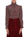 Saint Laurent Women Stand Up Collar Blouse In Black