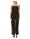 Saint Laurent Strapless Dress In Black