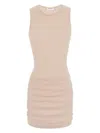 Saint Laurent Abito Canotta In Tulle In Beige