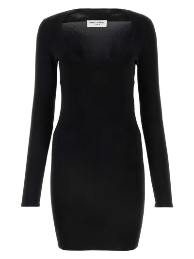 SAINT LAURENT WOMEN'S STRETCH VISCOSE BLEND DRESS