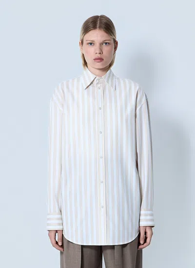 Saint Laurent Striped Button-down Shirt In White