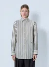 Saint Laurent Women Striped Button-down Shirt In Gray