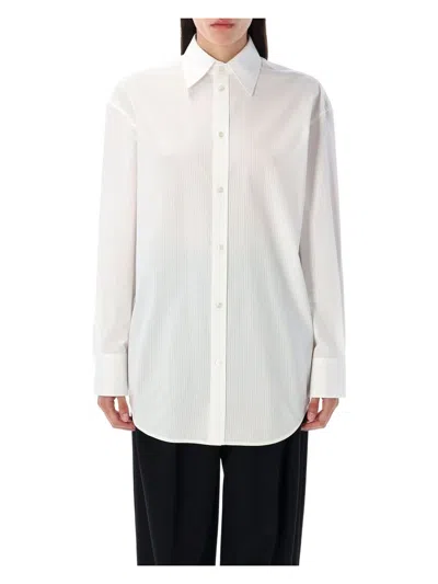 SAINT LAURENT WOMEN'S STRIPED CASSANDRE SHIRT
