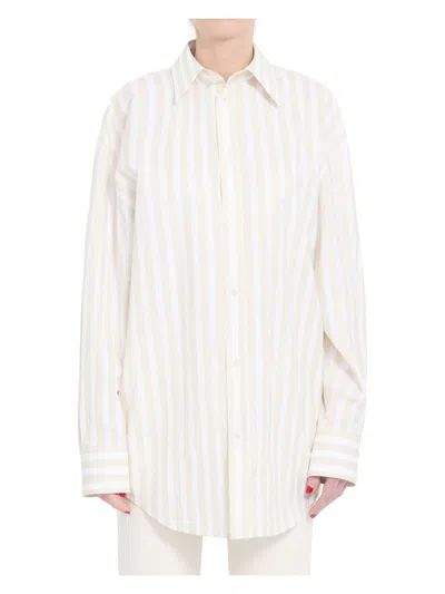 SAINT LAURENT WOMEN'S STRIPED COTTON CASSANDRE SHIRT