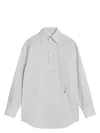 Saint Laurent Striped Cotton Shirt In Gray