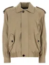 Saint Laurent Nubuck Bomber Jacket In Gray