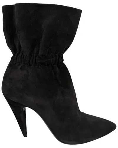 Saint Laurent Women's Suede Elastic Ankle Boot (authentic Pre-loved) In Black