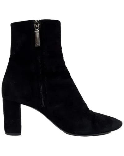 Pre-owned Saint Laurent Women's Suede Loulou Zip Ankle Boot (authentic Pre-loved)