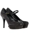 Saint Laurent Women's Suede Mary Jane Platform Pump (authentic Pre-loved) In Black