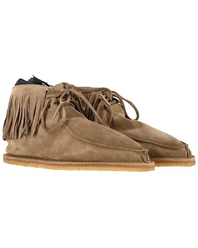 Pre-owned Saint Laurent Women's Suede Nino Fringed Bootie (authentic Pre-loved)